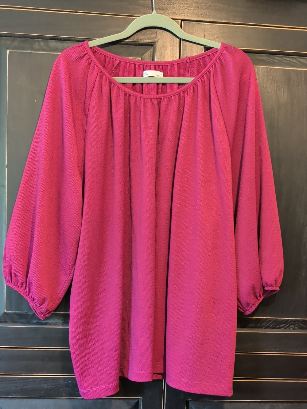 Women’s Fuchsia Peasant Blouse - Croft And Barrow